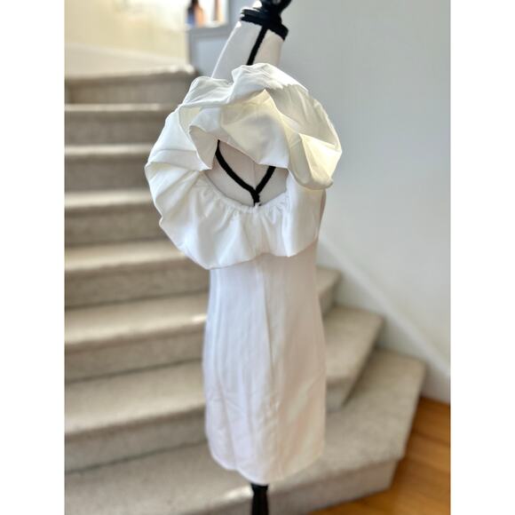 NWT Idem Ditto White Oversize Puff Sleeve Mini Sheath Dress - Picture 3 of 8
